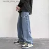 Männer Jeans Mode Lässig Sterne Handtuch Stickerei Baggy Männer Jeans Hosen Y2k Kleidung Gerade Hip Hop Baumwolle Hosen Pantn Homme männer Jean Q231213