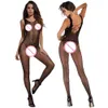 Vrouwen Visnet Ondergoed Sexy Mesh Transparante Bodystockings Erotische Body Open Kruis Jumpsuit Teddybeer Dame Kostuums Catsuits sexy