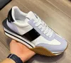 Topmerk Heren James Sneaker Schoenen Dames Zijstreep Suede Nylon Trainer Dikke rubberen zool Lace Up Sport Comfort Korting Schoenen 35-45