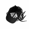 Bérets été réglable unisexe dame hommes mode casquette de baseball chapeau avec dreadlocks perruque hip-hop punk cheveux solide portant des chapeaux