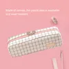 Grids For School Pouch Portable Student Stationery Storage Office Gift Solid Pencil Case Large Capacity Makeup Bag College