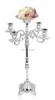 Ljushållare hectle silver finish Candelabrum 63 cm höjd 5-armar kandelabra med blomma skål/bricka i centrum för bröllop eller evenemang