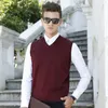 Men's Vests New Sleeveless Sweater Vest Men Wool Soft Fashion Classic 2018 High Quality Men Clothing Slim Fit Mens V Neck Sweater Vest S XXLL231122