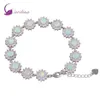 Glam Luxe Mysterious 925 Sterling Silver Overlay CZ Braccialetti con opale di fuoco bianco per ragazze adolescenti 22 cm 8 85 pollici B461248s