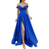 Casual Dresses Formal Dress Off Shoulder High Slit Floor Length Prom Long Sexy Split-end Temperament Elegant Party Evening Clothing