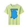 Kids Fashion T-shirts Tops New Hot Tees Boys Girls B Letters Shirts Solid Color 100% Cotton Spring Short Sleeve Children Summer Clothes esskids CXD2312124