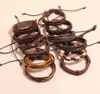 12 pièces ensemble corde tressée à la main multicouche en cuir bracelets à breloques pour hommes femmes fille réglable Punk bracelet bijoux 6971199