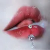 D şeklinde paslanmaz çelik pembe kolye dudak halkası dudak saplama tatlı serin sıcak kadınlar kulak kemik saplama dudak tırnak dudak saplama piercing mücevher 1847