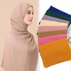 Lenços xale longo muçulmano macio turbantes chiffon mulheres bandana plissado estilo retângulo cabelo