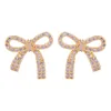 Stud Earrings Fashion All-match Zircon Mosquito Coil Ear Clip Micro-inlaid Bowknot Jewelry Female Wholesalee