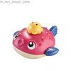 Bath Toys Children's Bath Toys Baby Shower Rotating Water Spray Toys Summer Bathing Puffer Fish Baby Shower Water Spraying Tool Q231212