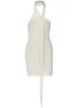 Sukienki swobodne styl mody Ins Stylowy jedno ramię w Halterneck Knitted Sukienka Kobieta Seksowna Slim Fit Slammless Backless Spódnica