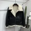 Men's Jackets Lamb Fur and One Man's Coat Winter Motorcycle Jacket Cashmere Leather Thickening 231212