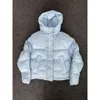 Trapstar London Dekodowany z kapturem puffer 2.0 Ice Blue Jacket Hafting Literting z kapturem zimowy płaszcz z czapeczkiem Topeaterstop