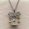 Designer Viviene Westwoods Ny Viviennewestwood Empress Dowager Xis 3D Saturn Bow Bell Necklace Light Luxury Fashion Planet Necklace High Edition
