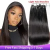 Lace Wigs MRS HAIR Light Yaki Bundles Hair Yaki Straight Hair Bundles Remy Double Weft Bouncy Fluffy #1B Natural Black 26inch 100GL240124