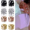 Boucles d'oreilles à dos magnétique en cristal 2023, clou d'oreille puissant pour femmes et hommes, Clip en Zircon, Punk, sans trou, aimant, Non Piercing, bijoux cadeau