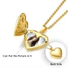 Colliers avec pendentif en forme de cœur d'amour romantique pour femmes, cadre Photo en or 14 carats, bijoux de promesse, cadeau ras du cou