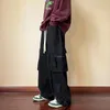 Männer Hosen Schwarz Cargo Männer Mode Tasche Casual Koreanische Stil Street Hip Hop Lose Gerade Herren Hosen