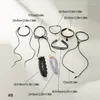 가죽과 레이스 세련된 목 체인 보석의 체인하라 주쿠 자물쇠 초커 목걸이