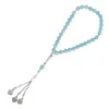 Bracelet de perles de prière de bénédiction, brin 33, pendentif religieux, perle turquoise unisexe