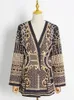 Womens Suits Blazers CINVIK est Luxurious Metallic Beaded Long Blazer Stylish Designer Jacket Vneck Sleeve Suit 231212