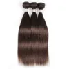 Perruques synthétiques Kisshair couleur #2 mèches de cheveux 3/4 pièces brun foncé péruvien sans enchevêtrement 10 à 24 pouces trame remy hairL240124