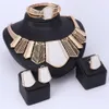 Złotna kryształowa biżuteria dla kobiet koraliki Kolczyki Naszyjniki Pierścienie Bangle Zestawy kostiumowe