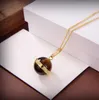 2021 Nya varumärkessmycken Kvinnor Guldfärgkedja Brown Tiger Eye Stone Bead Pendant Necklace Party Top Quality Luxury8130871