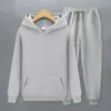 Conjuntos para correr 2 unids/set, conjunto de chándal para hombre, sudadera con capucha y cordón de manga larga, pantalones de cintura elástica, ropa deportiva informal para entrenamiento