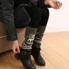 Women Socks Female Knitted Crochet Winter Warm Cable Christmas Leg High Leggings Long Electric Women's