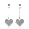 Stud Earrings 2023 Luxury CZ Zircon Women's Heart Hanging Wedding Tassel Cuff Pendant Mujer M Jewelry
