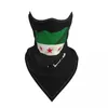 Bandanas Syrien Independence Flag Map Arabic Calligraphy Bandana Neck Warmer Winter Ski vandring Scarf Gaiter Syrian Pride Face Mask Cover