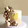 Ferramentas de bolo 40 peças decorações de aniversário marrom blush bolas douradas decoração toppers acrílico número topper diy casamento dezembro