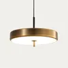 Pendant Lamps Modern Nordic Gold Round LED Lights Living Room Dining Home Bedroom Bedside Lamp Iron Hanging Fixtures