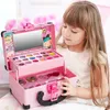 Beauty Fashion Children Makeup Kit for Girls Lipstick Cosmetics Pretend Play Pink Princess Washable Safe Kid Toy Gift 231211