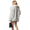 Cappotto di pelliccia da donna che imita la vestibilità ampia oversize europea americana calda e casual
