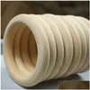 Wood 200Pcs Good Quality Teething Beads Wooden Ring For Diy Jewelry Making Crafts 15 20 25 30 35 Mm Drop Delivery Dha3B