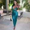 Casual Kleider Blau Sexy Backless Abend Party Langes Kleid Frauen 2024 Mode Hohl Slim Fit BH Strap Drop Großhandel 788