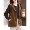 Vrouwen Vesten Corduroy Vest Jas Vrouwen Lente Herfst 2023 Mouwloze Jas Met Europese Goederen Buitenlandse Stijl Vest Vrouwelijke Top