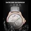 Zwitsers merk POEDAGAR Herenhorloge Mode Top Luxe Sport Herenhorloge Waterdicht Lichtgevend Leer Datum Quartz Horloges Man Box 22224s