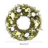 Fiori decorativi Porta appesa Easter Easter Oggs Rattan Ghirlanda Happy Party Decor