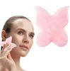 Portable Rose Quartz Facial Guasha Board Beauty Butterfly Forme Natural Crystal Stone Gua Sha Straming Massage Tool Skin Care Anti-Age