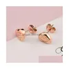 Stud Nueva llegada 316L Acero inoxidable quirúrgico Love Stud Pendientes IP Rose Gold Alto Pulido Joyería de las mujeres Diseño del corazón Pendiente Drop D DHKCE