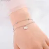 Charm Bracelets Cazador Cute Whale Tail Charm Bracelet for Women Stainless Steel Animal Bear Dragonfly Double Chain Bracelet Gifts Jewelry NewL231214