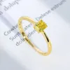 Cluster Rings 925 Sterling Silver Gold Plated For Women Topaz Luxury Engagement Wedding Bands Vintage Trendy Jewelry