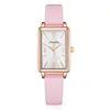 Wristwatches Women Watch Elegant Rectangle Band Dial Quartz Wristwatch Simple Minimalist Female Black Pink Strap Clock Students Fashion