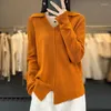 Kadın Sweaters Retro Revival Giymesi Kolay İnanılmaz Kuğu Boyun Moda Yün Polo Düz Renk Mizaç V Yezli Knaklı Kazak Kadın