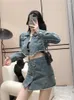 Work Dresses Cowboy Suit Female 2023 Spring Autumn Short Denim Jacket High Waist Skirt Two-piece