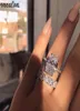 Vecalon Classic 925 Srebrny Pierścień Zestaw Owalny Cut 3CT Diamond CZ Pierścienie weselne zaręczynowe dla kobiet Bridal Bijoux7328307